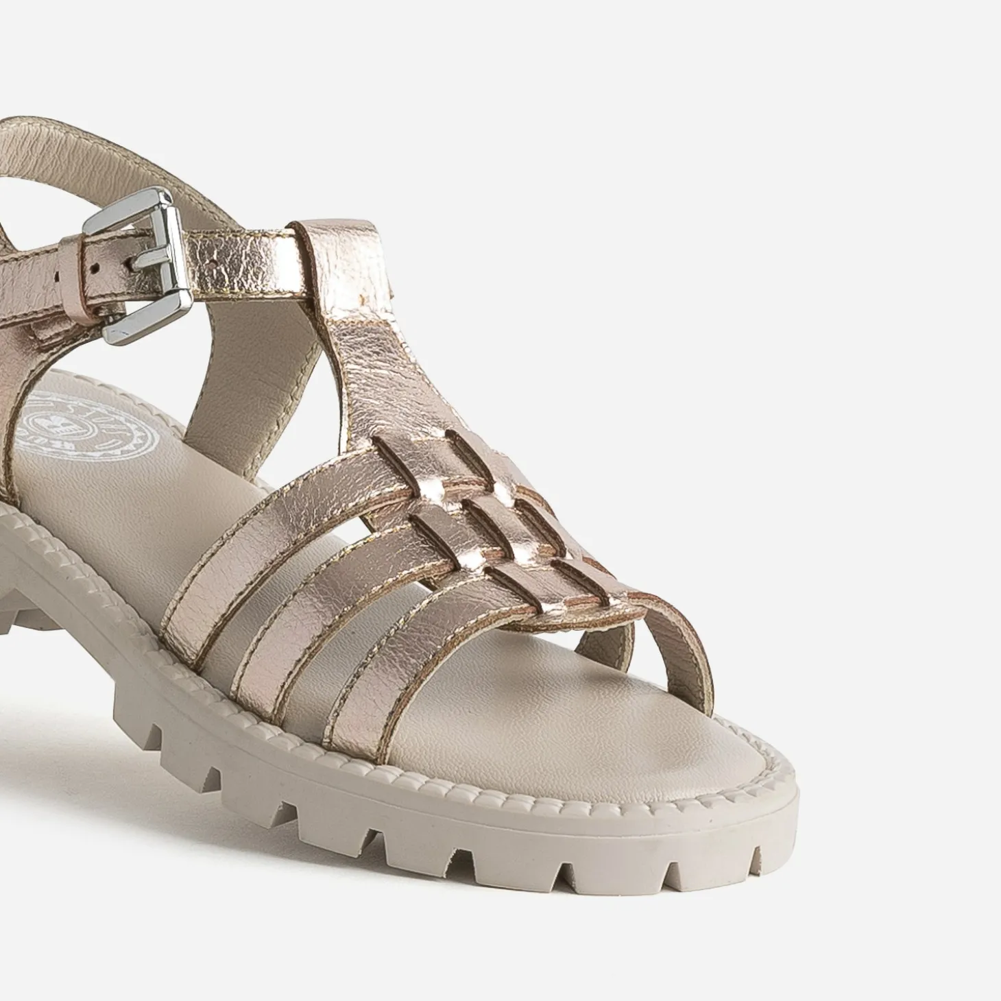 Sandale BUGGY rose cuivré semelle crantée
