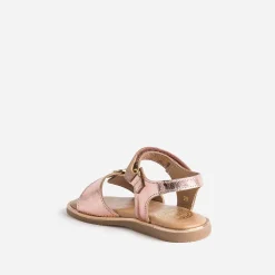 Sandale BUGGY rose cuivré à imprimé fleurs