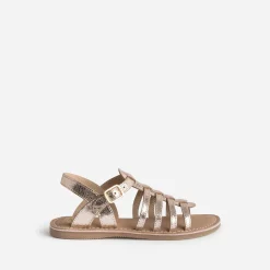 Sandale BUGGY rose cuivré en cuir