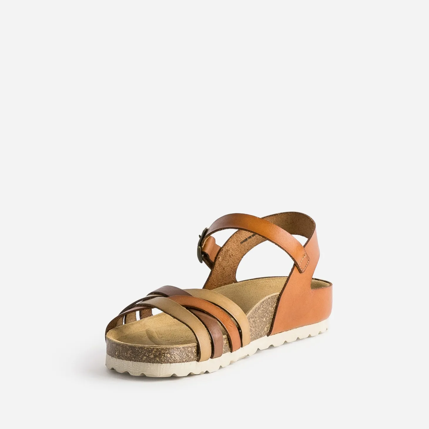 Sandale cognac en cuir