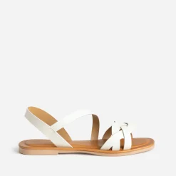 Sandale écrue cuir