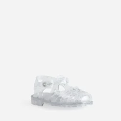 Sandale enfant MEDUSE transparente paillettes argentées
