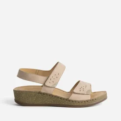 Sandale FRANCE ARNO beige cuir nubuck