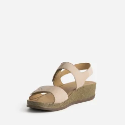 Sandale FRANCE ARNO beige cuir nubuck