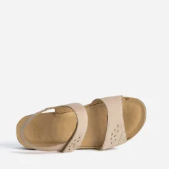 Sandale FRANCE ARNO beige cuir nubuck