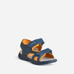 Sandale GEOX marine, noire, orange à scratchs