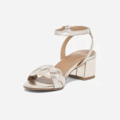 Sandale or en cuir