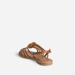 Sandale spartiate cognac cuir