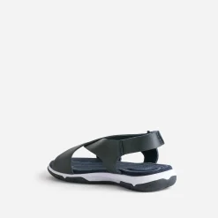 Sandale TBS marine en cuir à larges brides