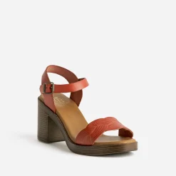 Sandale terracotta en cuir