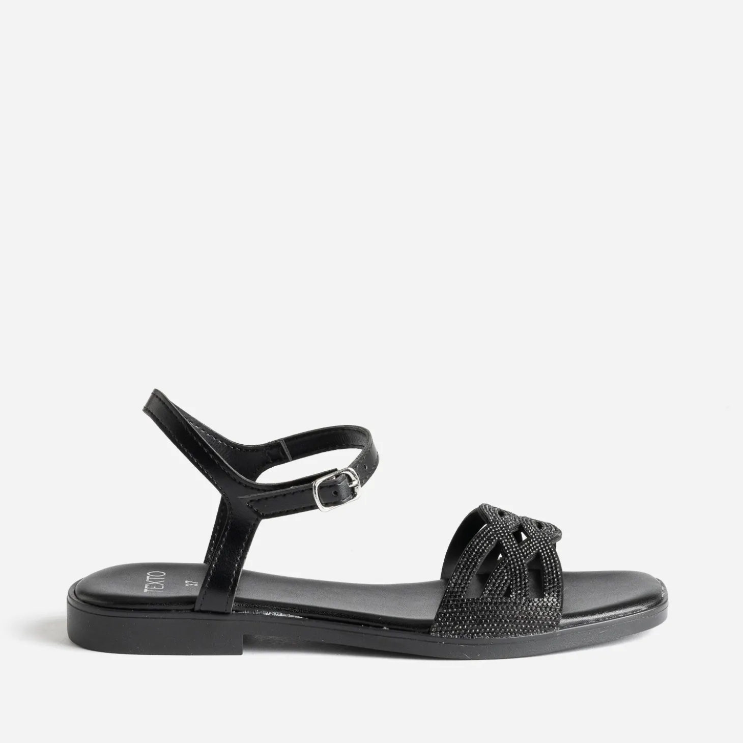 Sandale TEXTO noire brides strassées