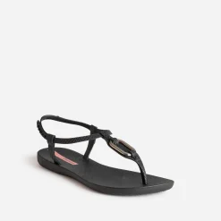 Sandale-tong IPANEMA noire détail bijou