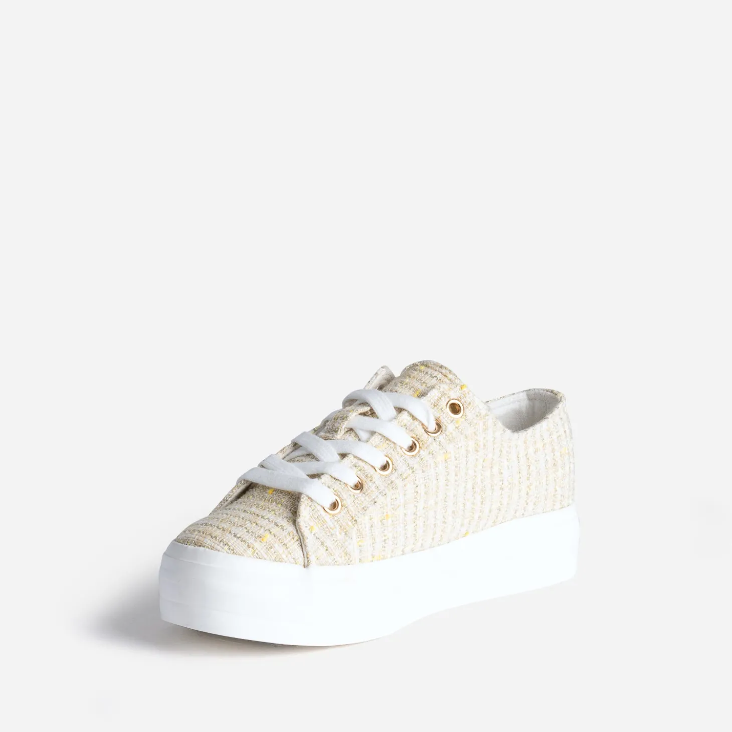 Tennis à plateforme TEXTO beige effet tweed