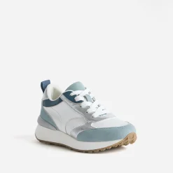 Tennis blanche, bleue et argent semelle amovible