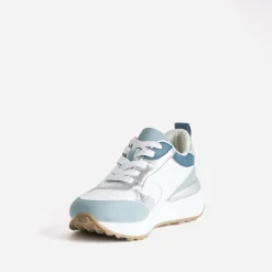 Tennis blanche, bleue et argent semelle amovible