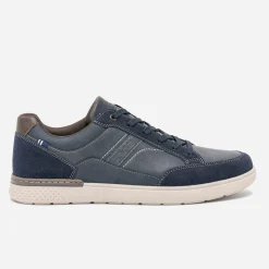 Tennis bleu marine bi matière
