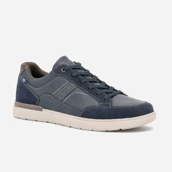 Tennis bleu marine bi matière