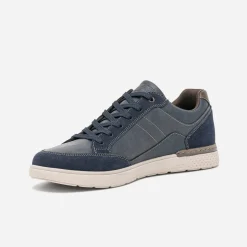 Tennis bleu marine bi matière