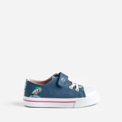 Tennis BUGGY bleue toile motif perroquets
