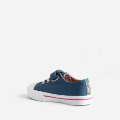 Tennis BUGGY bleue toile motif perroquets