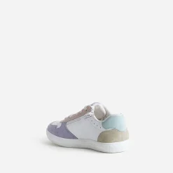Tennis BUGGY cuir blanc et pastel