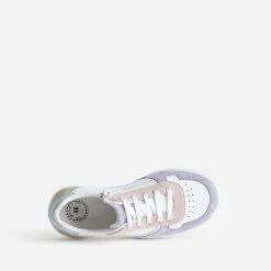 Tennis BUGGY cuir blanc et pastel