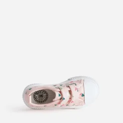 Tennis BUGGY rose toile imprimée cœurs