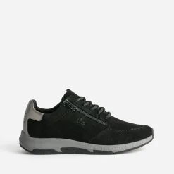 Tennis TBS noire cuir velours