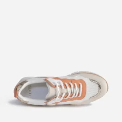 Tennis TEXTO blanche, beige, terracotta et or