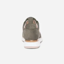 Tennis TEXTO kaki et beige mix matière